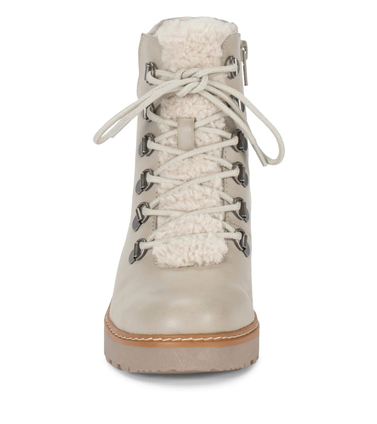 Baretraps Booties-Nasha Lace Up Wedge Bootie Taupe