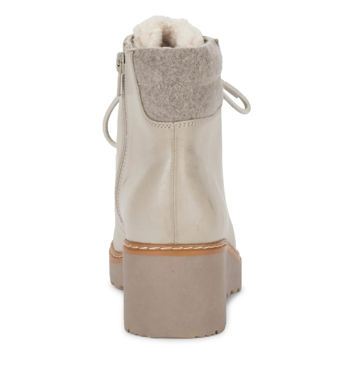 Baretraps Booties-Nasha Lace Up Wedge Bootie Taupe