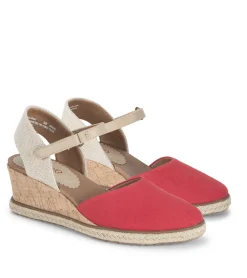 Baretraps Wedge Sandals-Ocean Closed Toe Wedge Sandal Red