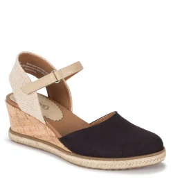 Baretraps Wedge Sandals-Ocean Closed Toe Wedge Sandal BlackCanvas