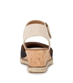 Baretraps Wedge Sandals-Ocean Closed Toe Wedge Sandal BlackCanvas