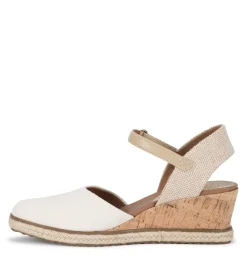 Baretraps Wedge Sandals-Ocean Closed Toe Wedge Sandal Cream