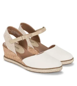 Baretraps Wedge Sandals-Ocean Closed Toe Wedge Sandal Cream