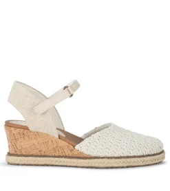 Baretraps Wedge Sandals-Ocean Closed Toe Wedge Sandal Natural