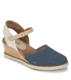 Baretraps Wedge Sandals-Ocean Closed Toe Wedge Sandal NavyBlueCanvas