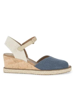 Baretraps Wedge Sandals-Odetta Espadrille Wedge Sandal NavyBlueCanvas
