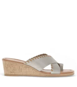 Baretraps Wedge Sandals|Slides & Slip On Sandals-Paige Wedge Sandal ChampagneCanvas