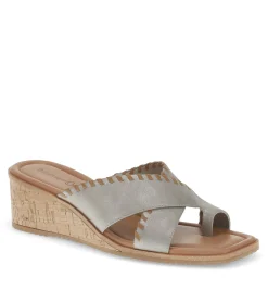 Baretraps Wedge Sandals|Slides & Slip On Sandals-Paige Wedge Sandal ChampagneCanvas