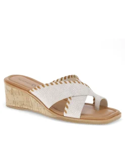 Baretraps Wedge Sandals|Slides & Slip On Sandals-Paige Wedge Sandal Cream