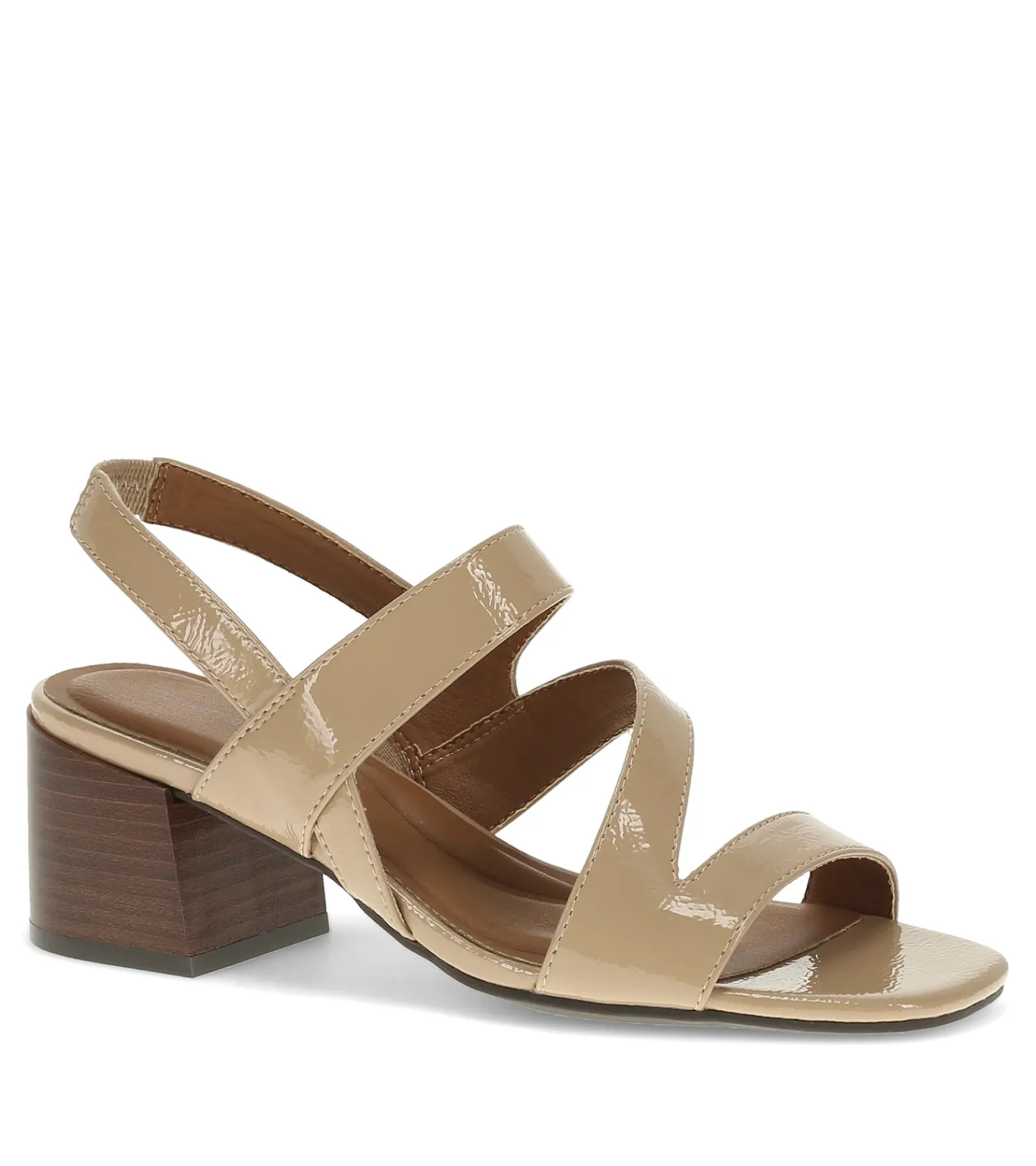 Baretraps Dress Shoes-Posha Block Heel Sandal LattePatent