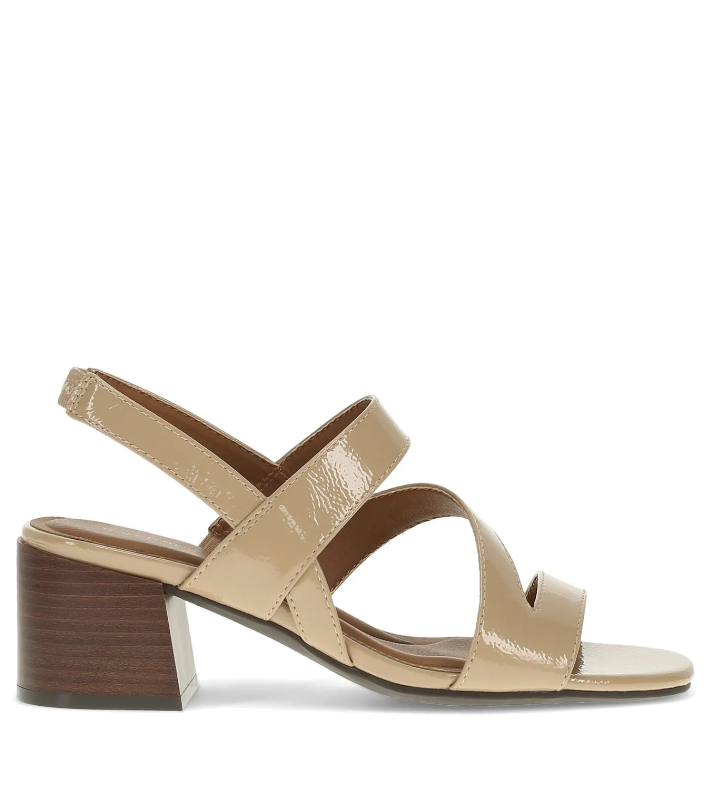 Baretraps Dress Shoes-Posha Block Heel Sandal LattePatent