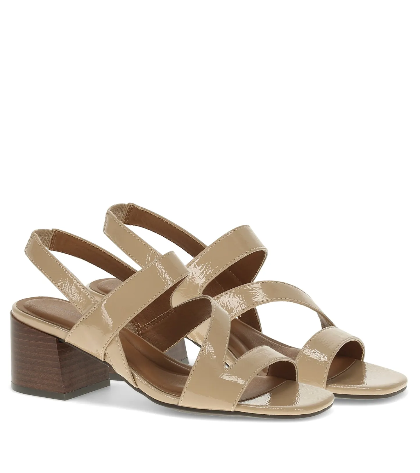Baretraps Dress Shoes-Posha Block Heel Sandal LattePatent