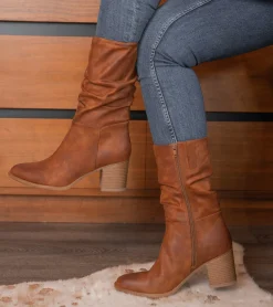 Baretraps Knee High Boots-Raz Mid Calf Boot Toffee