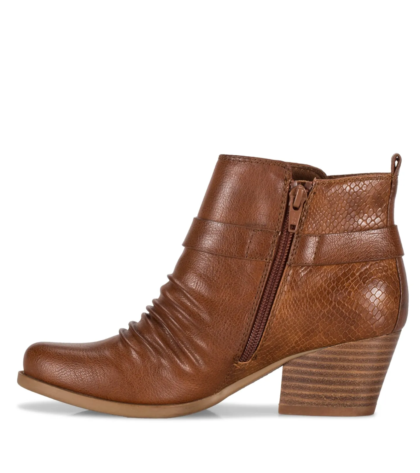 Baretraps Booties-Rebel Block Heel Bootie Cognac