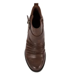 Baretraps Booties-Rebel Block Heel Bootie DarkBrown