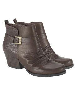 Baretraps Booties-Rebel Block Heel Bootie DarkBrown