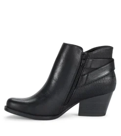 Baretraps Booties-Reggie Block Heel Bootie BlackWaveEmboss