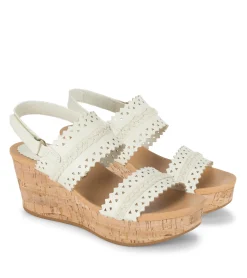 Baretraps Wedge Sandals-Rene Wedge Sandal Cream