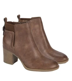 Baretraps Booties-Rhoslyn Block Heel Bootie BrushBrown