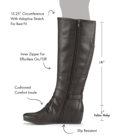 Baretraps Knee High Boots-Sammy Tall Wedge Boot DarkBrown