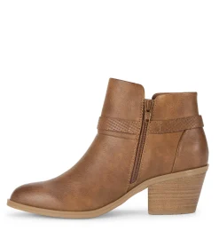 Baretraps Booties-Santos Block Heel Bootie Auburn
