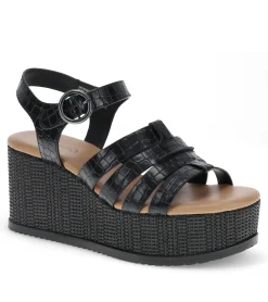 Baretraps Wedge Sandals-Savannah Wedge Sandal Black
