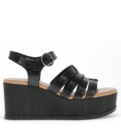 Baretraps Wedge Sandals-Savannah Wedge Sandal Black