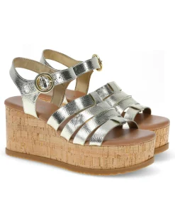 Baretraps Wedge Sandals-Savannah Wedge Sandal LightGold