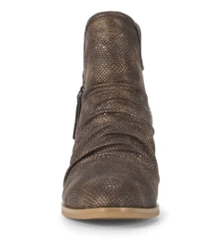 Baretraps Booties-Serenity Block Heel Bootie TaupeMetallic