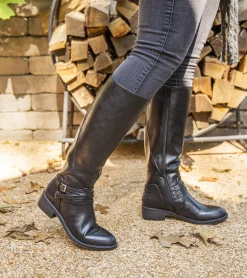 Baretraps Wide Calf Boots|Knee High Boots-Stratford Wide Calf Riding Boot Black