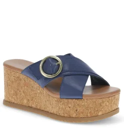 Baretraps Wedge Sandals-Sydney Wedge Sandal Navy