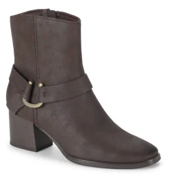 Baretraps Booties-Tiana Block Heel Bootie DarkBrown