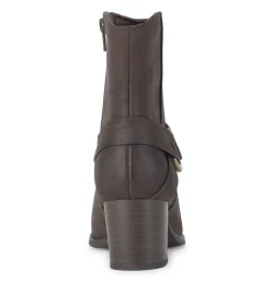 Baretraps Booties-Tiana Block Heel Bootie DarkBrown