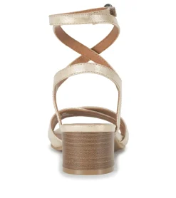 Baretraps Classic Comfort Sandals-Valerie Block Heel Sandal LightGold