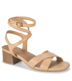 Baretraps Classic Comfort Sandals-Valerie Block Heel Sandal Natural