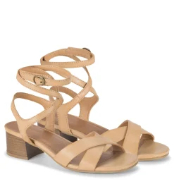 Baretraps Classic Comfort Sandals-Valerie Block Heel Sandal Natural