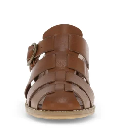 Baretraps Classic Comfort Sandals-Whitnie Block Heel Sandal DarkBeechnut