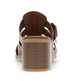 Baretraps Classic Comfort Sandals-Whitnie Block Heel Sandal DarkBeechnut