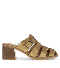 Baretraps Classic Comfort Sandals-Whitnie Block Heel Sandal OldGold
