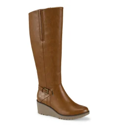 Baretraps Knee High Boots-Winifred Tall Wedge Boot Cognac