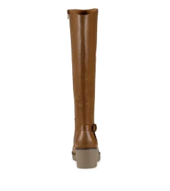 Baretraps Knee High Boots-Winifred Tall Wedge Boot Cognac