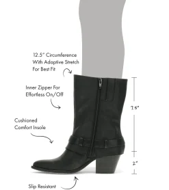 Baretraps Knee High Boots-Yamura Midi Boot Black