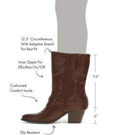 Baretraps Knee High Boots-Yamura Midi Boot Mahogany