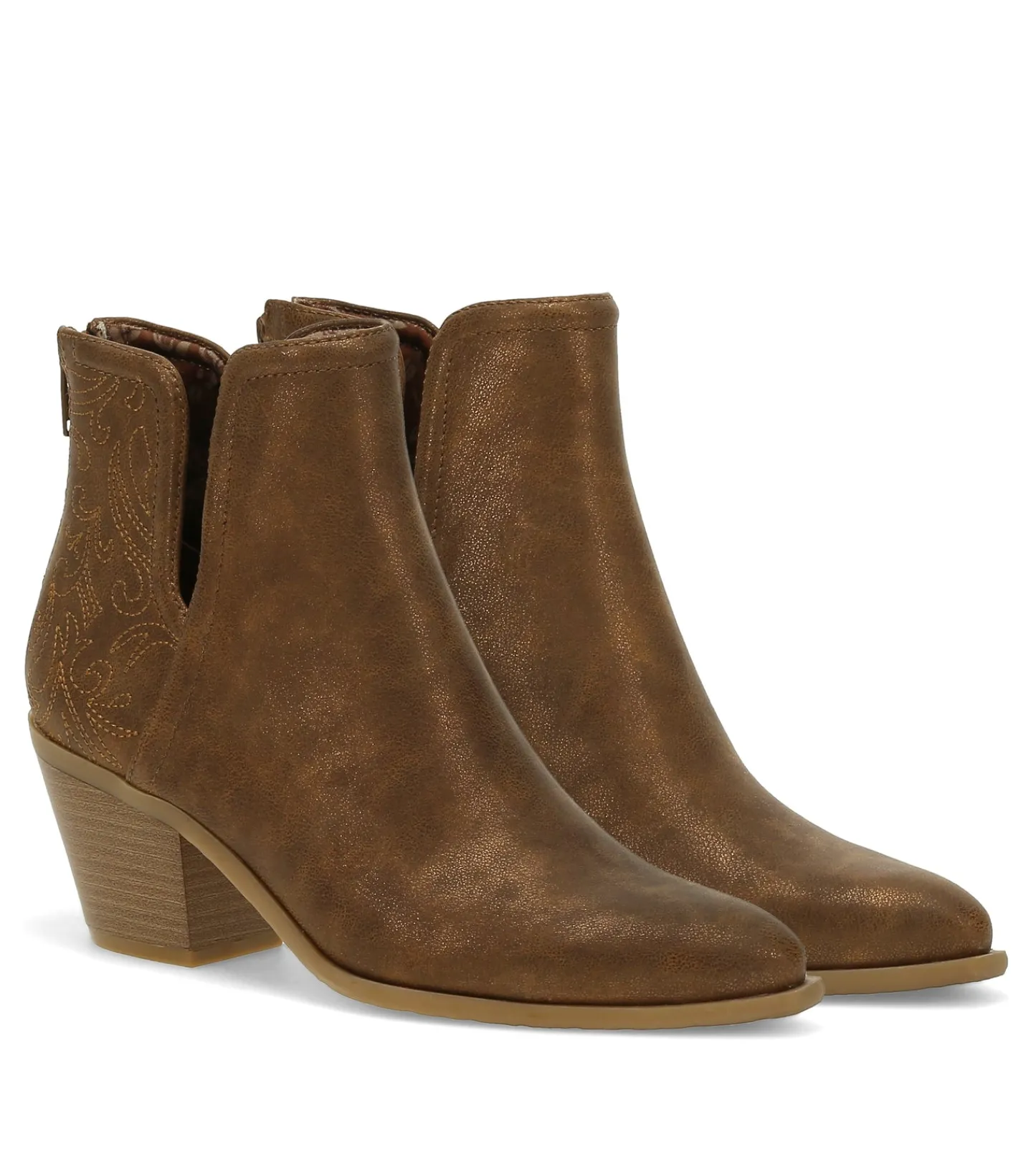 Baretraps Booties-Yara Block Heel Bootie Bronze