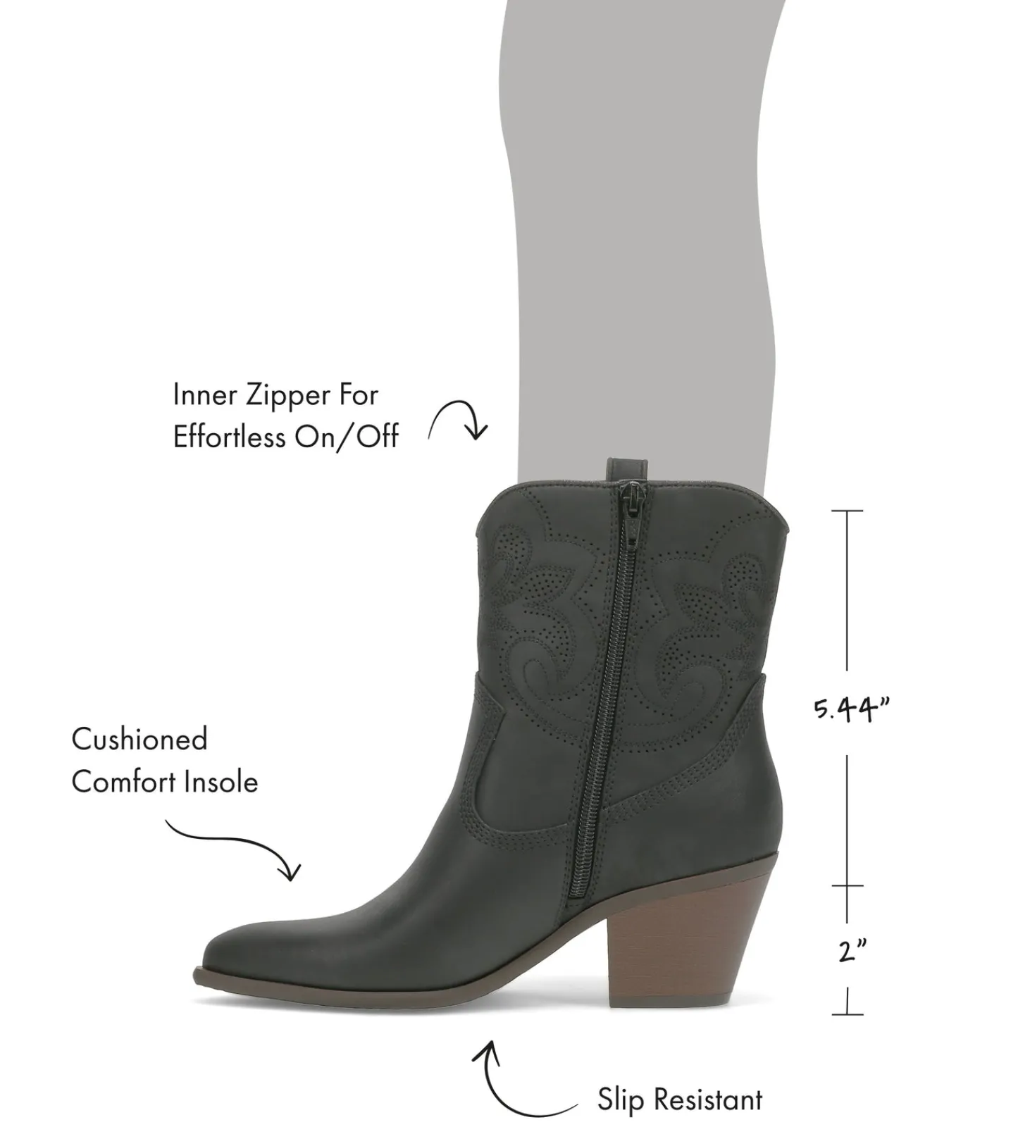 Baretraps Booties-Yenni Western Boot Black